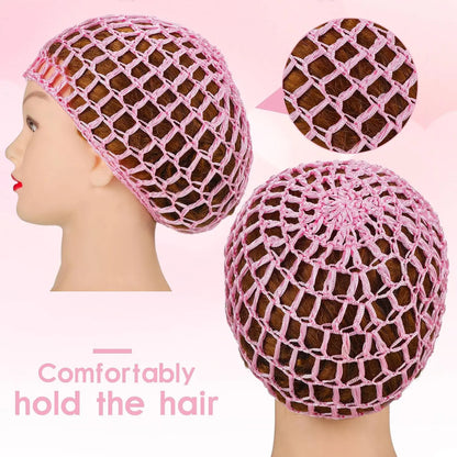 Hollow casual outdoor knitted hat design all-match hair accessories hair scarf hair net head cover head hat pinkblack sleep wash Badiee Stylez
