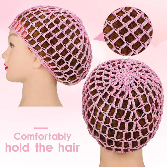 Hollow casual outdoor knitted hat design all-match hair accessories hair scarf hair net head cover head hat pinkblack sleep wash Badiee Stylez