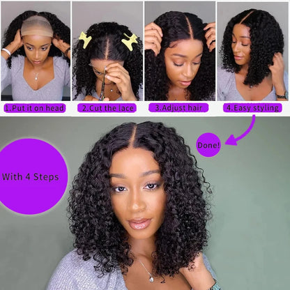 Jerry Curly Wigs 13x4 HD Lace Frontal Wig Glueless Remy Human Hair 4x4 Lace Closure Wig Human Hair Wigs Virgin Hair for Women Badiee Stylez