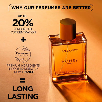 100ML Original Bella Vita Luxury Honey Oud Eau De Parfum Arabian Women's Perfume Cologne Long-Lasting Unisex Fragrance Makeup Badiee Stylez