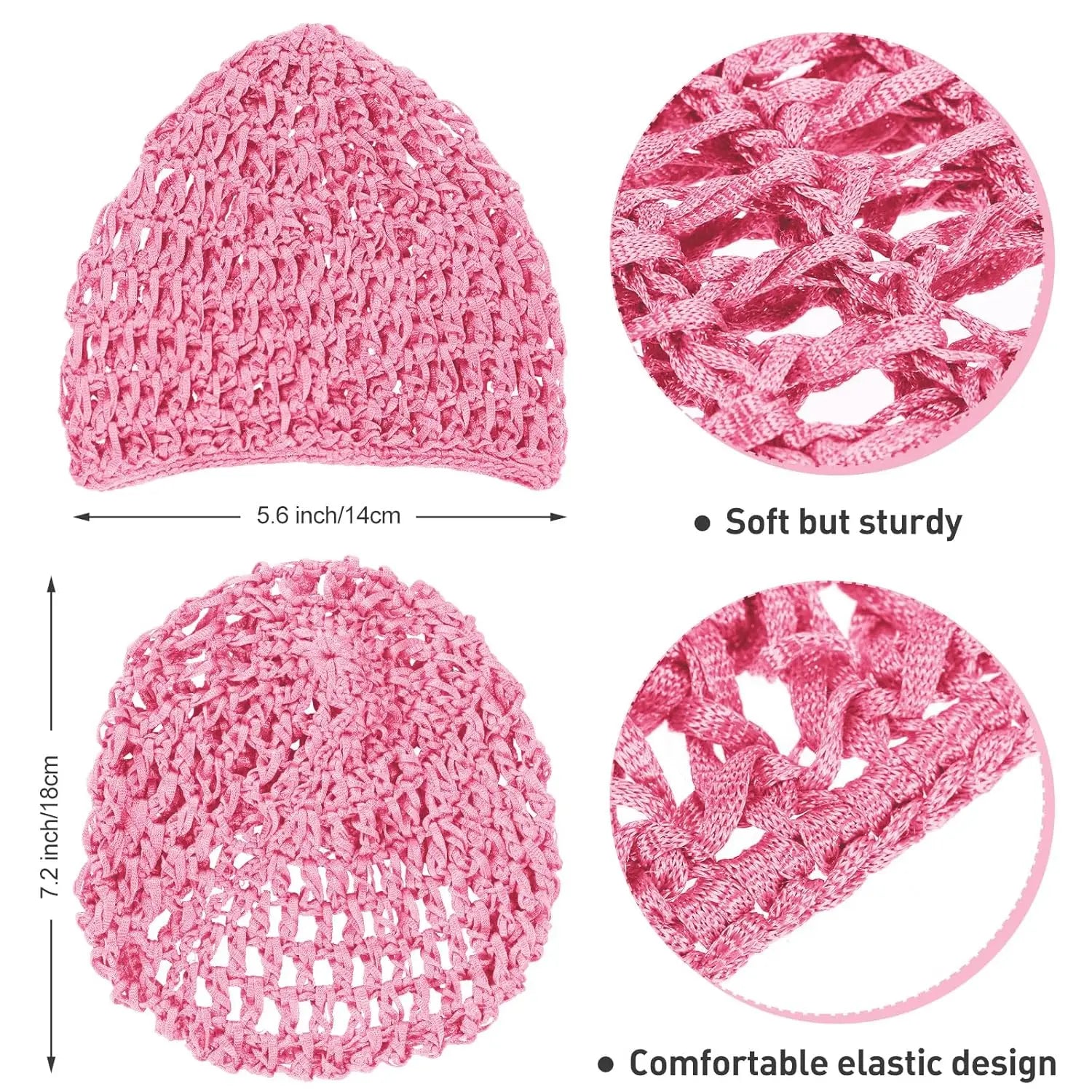 Hollow casual outdoor knitted hat design all-match hair accessories hair scarf hair net head cover head hat pinkblack sleep wash Badiee Stylez
