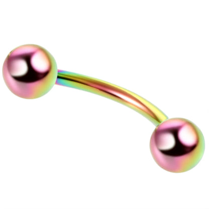 1PC 6/8/10mm Stainless Steel Banana Piercing Ring 3mm Ball Eyebrow Piercing Curved Barbell Ring Snug Daith Helix Rook Earring Badiee Stylez