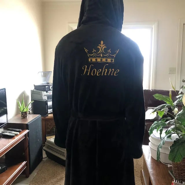 Personalised His and Hers Dressing Gown Customised Name Couples Bathrobes Terry Unisex Robe Monogrammed Mrs Mr Matching Robes