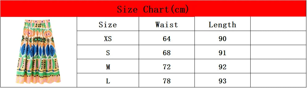 GDSTUFF Women Long Pleated Skirt Stylish Prints High Waist Back Zipper Ankle Length Vacation Bottlow Wear
