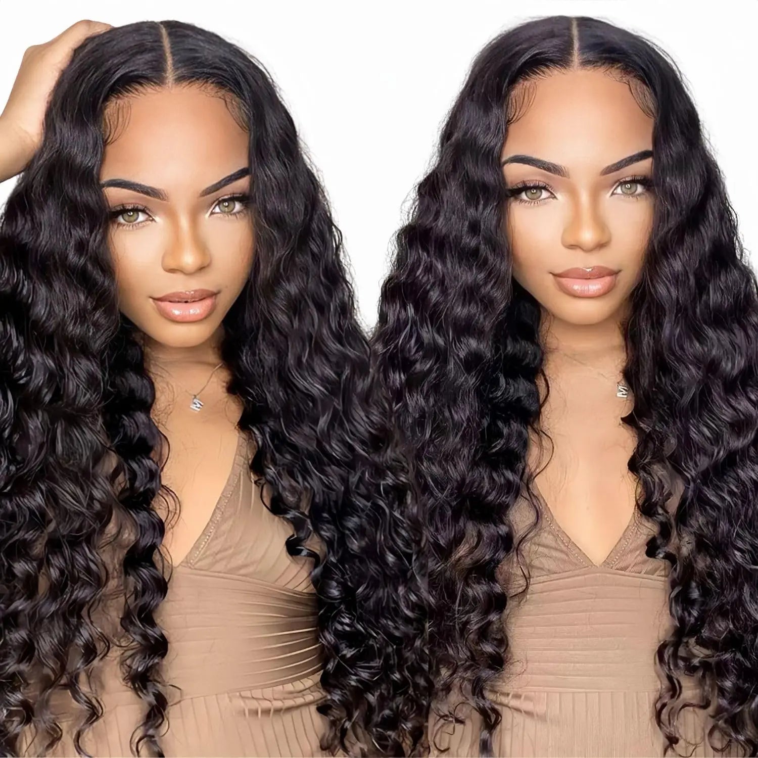 Wear and Go Glueless Wigs Human Hair Deep Wave Lace Front Wigs 4x4 HD Lace Closure Wigs Human Hair No Glue Ready to Wear Wig Badiee Stylez