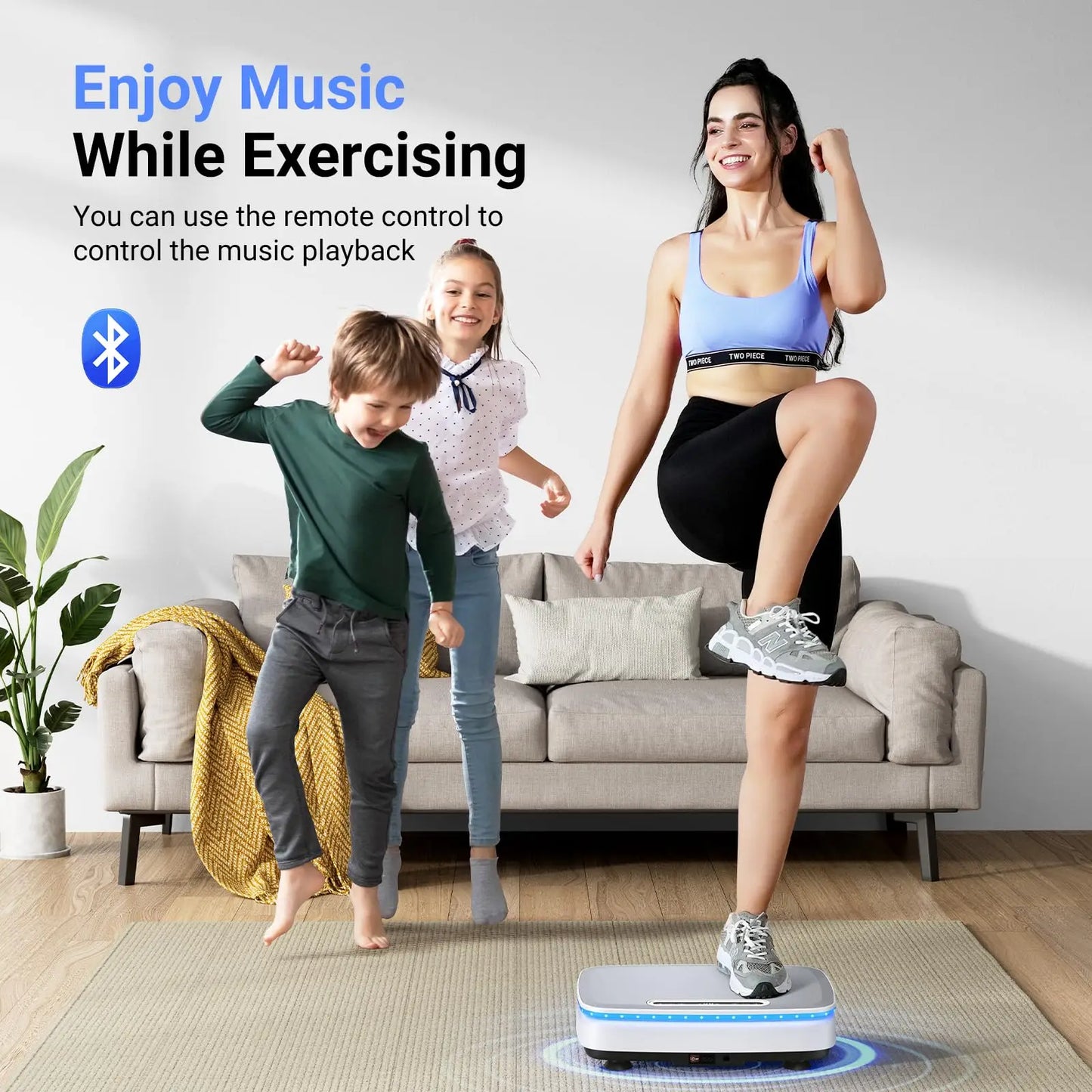 MERACH Vibration Plate Exercise Machine with Light Whole Body Workout Power Vibrate Platform Vibration Plate Lymphatic Drainage