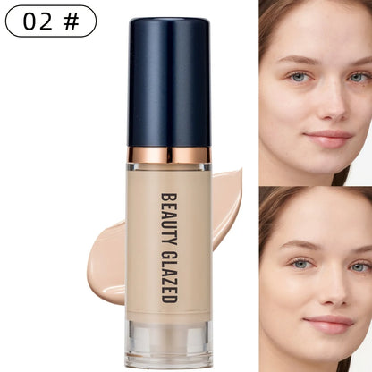 Beauty Glazed 6 Color Liquid Foundation Concealer - Full Coverage, Long-Lasting, Waterproof, Natural Effect, 02