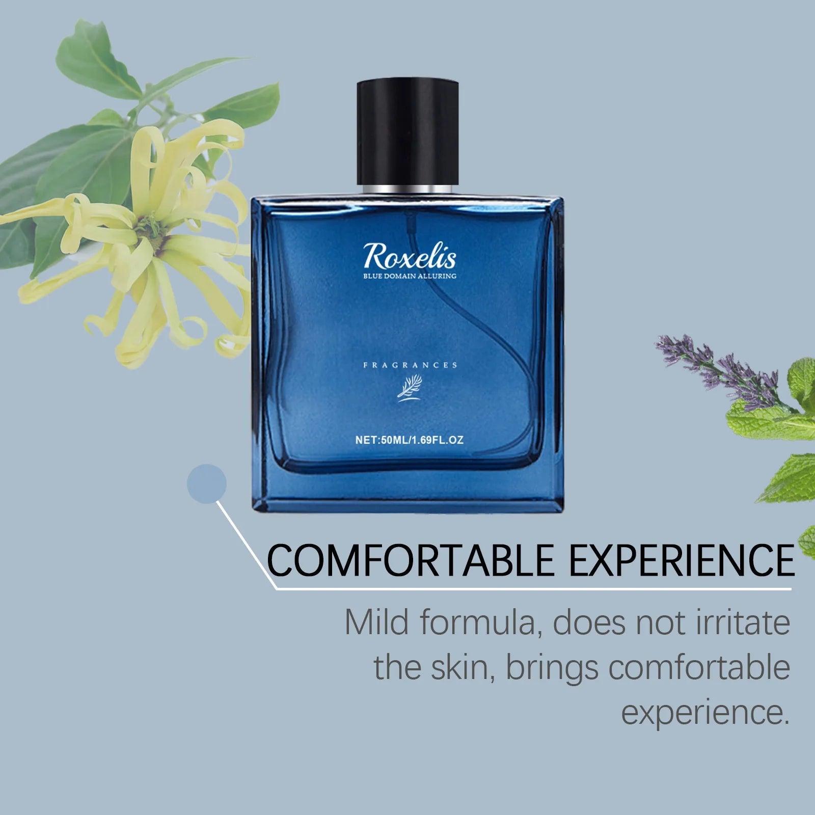 Roxelis 50ml Charmig Cologne Perfume Spray Men's Blue Domain Fragrance Lasting Scent Pheromone Flirting Romantic Dating Perfume Badiee Stylez
