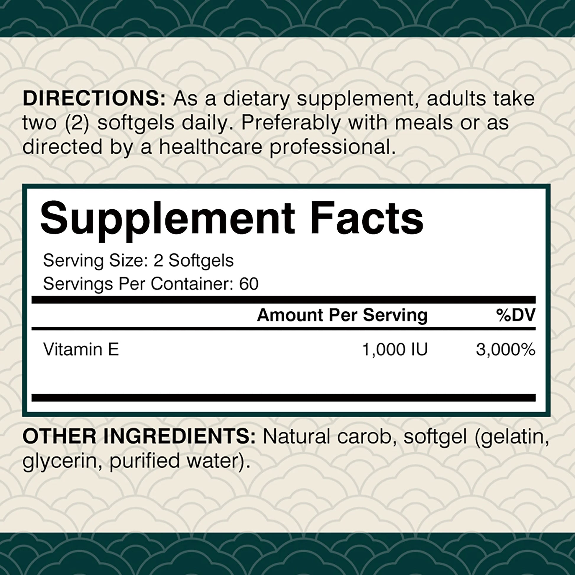 Vitamin E 1000IU Capsules - for Antioxidant, Skin, Cellular Respiration & Cardiovascular Health Support - 120 Capsules