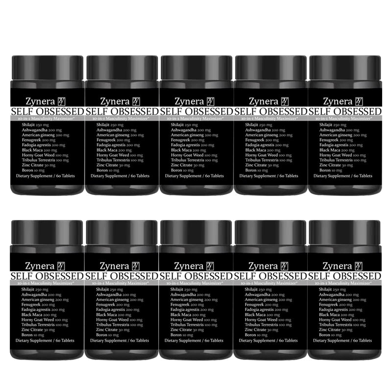 Ashwagandha Shilajit Maca Tablets Male Enhancing Supplement Reproductive Health Natural Energizer Immunity,E-rection Capsules 10 bottles