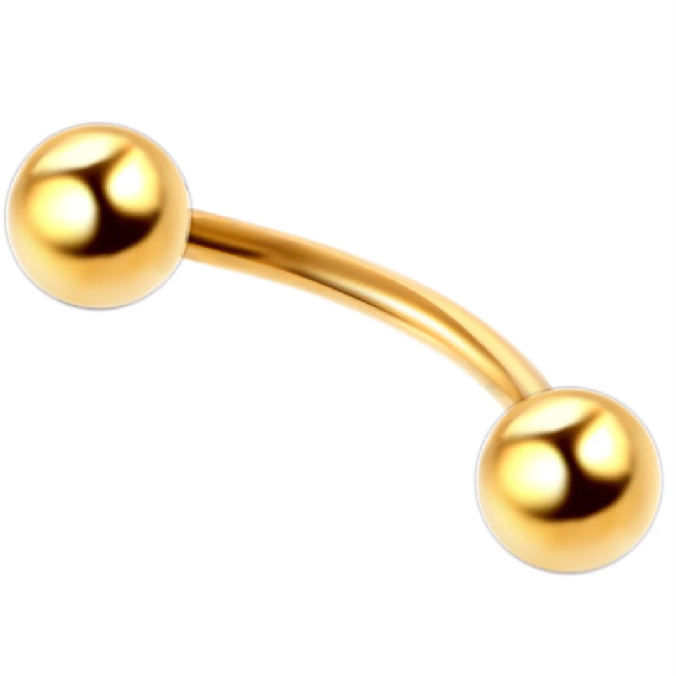 1PC 6/8/10mm Stainless Steel Banana Piercing Ring 3mm Ball Eyebrow Piercing Curved Barbell Ring Snug Daith Helix Rook Earring Badiee Stylez