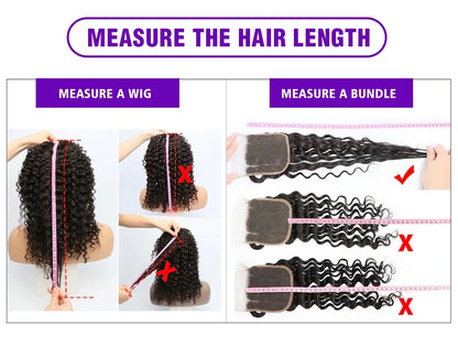 42 40 30Inch 300 Density 13x6 Hd Lace Frontal Wig Water Deep Wave Human Hair Wigs 100% Lace Curly Wigs For Black Women