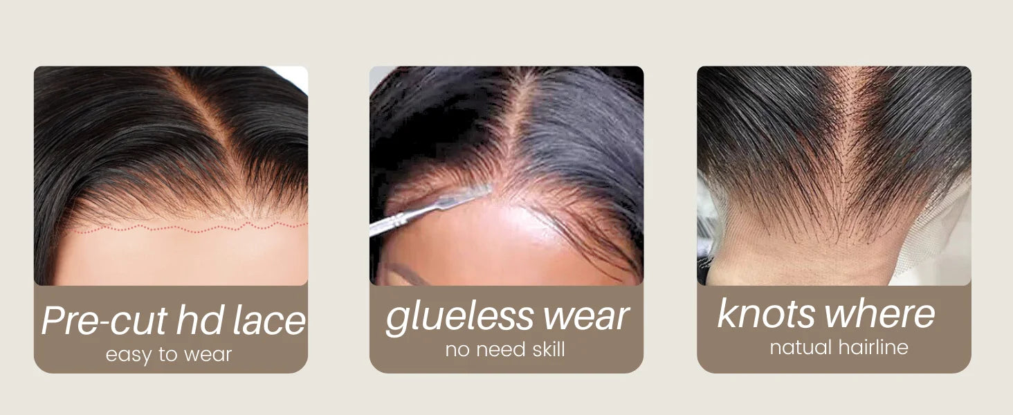 Wear and Go Glueless Wigs Human Hair Deep Wave Lace Front Wigs 4x4 HD Lace Closure Wigs Human Hair No Glue Ready to Wear Wig Badiee Stylez