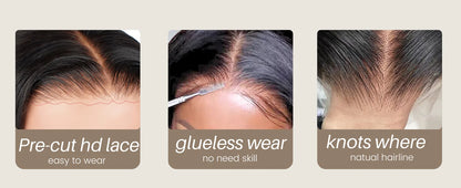 Wear and Go Glueless Wigs Human Hair Deep Wave Lace Front Wigs 4x4 HD Lace Closure Wigs Human Hair No Glue Ready to Wear Wig Badiee Stylez