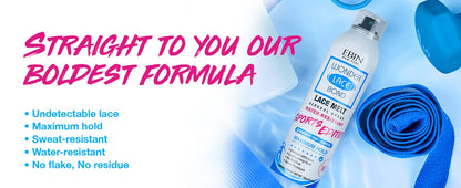 Ebin New York Wonder Lace Bond Sports Edition Adhesive Spray - Ultra Strong Hold, Ideal for Sports & Active Lifestyles