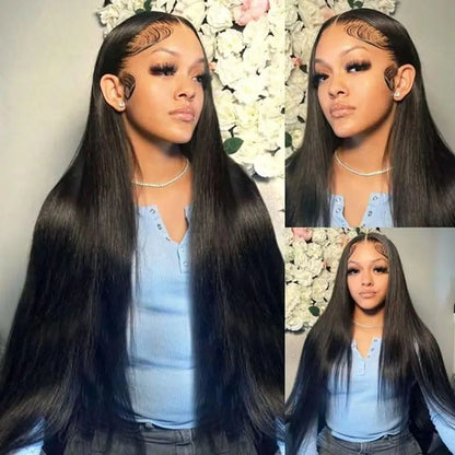 Wear And Go Straight Glueless Wigs Human Hair 4x4 Lace Closure Straight Lace Front Wigs No Glue Lace Front Human Hair For Women Badiee Stylez