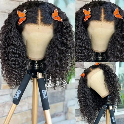 250% Density Short Bob Wig Human Hair 13x4 Lace Front Wigs Glueless Lace Frontal Wig Deep Wave Jerry Curly Wig For Black Women