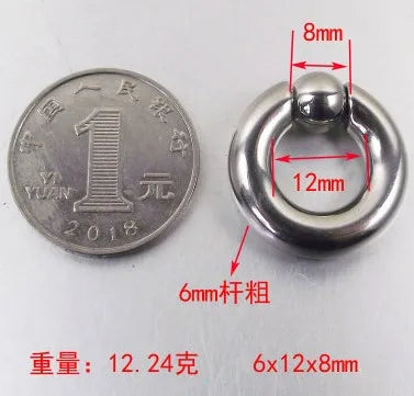 SaYao 2 Pieces Big Stainless Steel Captive Hoop Rings BCR Eyebrow Tragus Ear Piercing Nose Closure Nipple PA Ring Body Jewelry Small 6x12x10mm