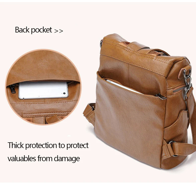 Luxury Genuine Leather Women's Backpack High Quality Fashion Cowhide Backpacks Women Casual Large Capacity Brand Shoulder Bags