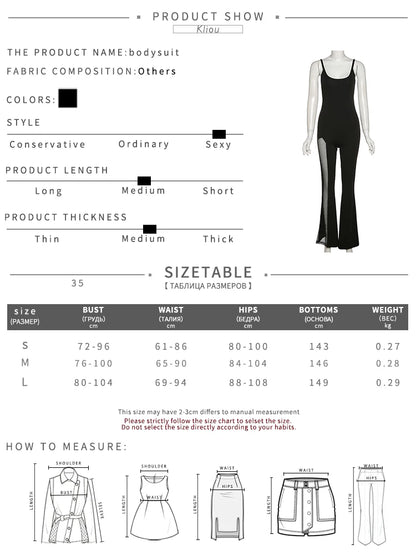 Kliou Shiny Silver Net Jumpsuit Women Fashion Patchwork Mesh Classic Style One Pieces Hipster Twinkle Sleeveless High Streetwear Badiee Stylez