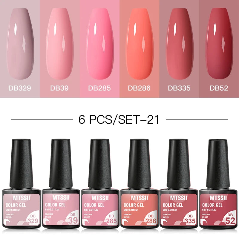 10PCS/Set Gel Nail Polish Set 125 Colors Glitter Semi Permanent Hybrid Gel Varnishes Base Top Coat Soak Off UV LED Nail Art Gel