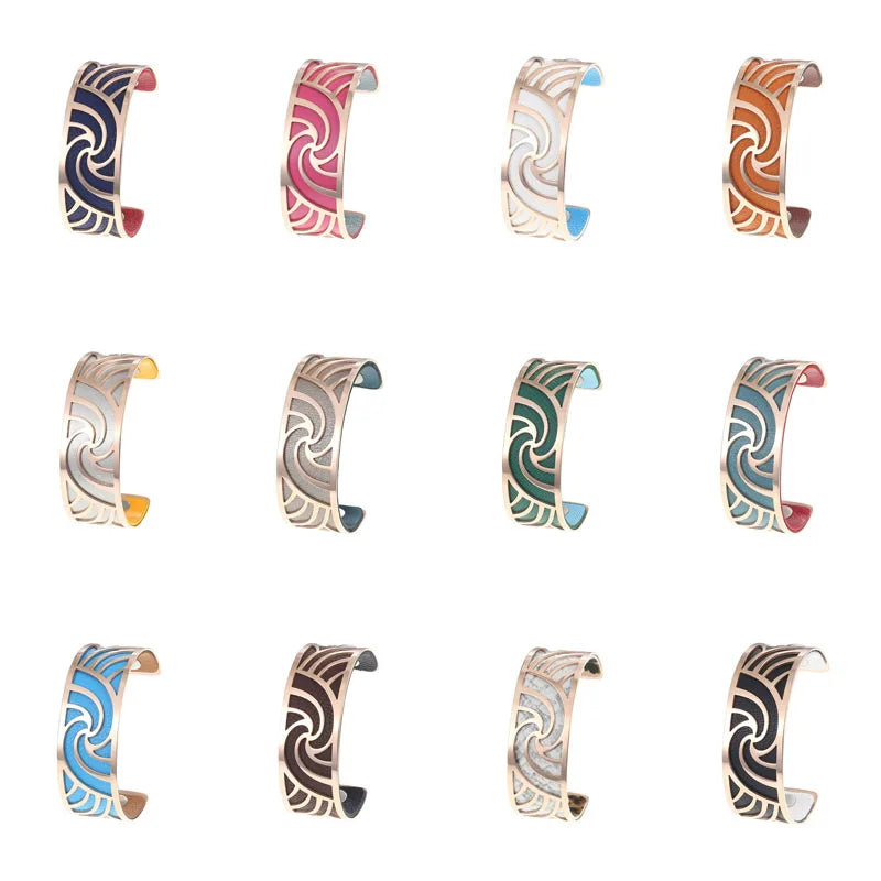 Cremo Love Cuff Bracelets Stainless Steel 25mm Bangles Manchette Femme Interchangeable Reversible Leather Band Pulseiras Badiee Stylez
