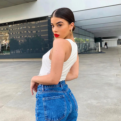 knitting Print O Neck Off Shoulder Tank Top Summer Women Casual Slim Streetwear Crop Top Female Vacation Clothes Top