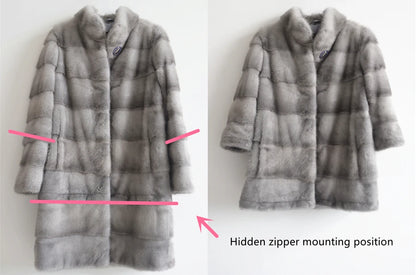 Fancy Rani Real Mink Fur Coat Natural Women Winter Long Leather Jacket Luxury Female Clothes  2023 Mink Fur Coat Women Promotion Badiee Stylez