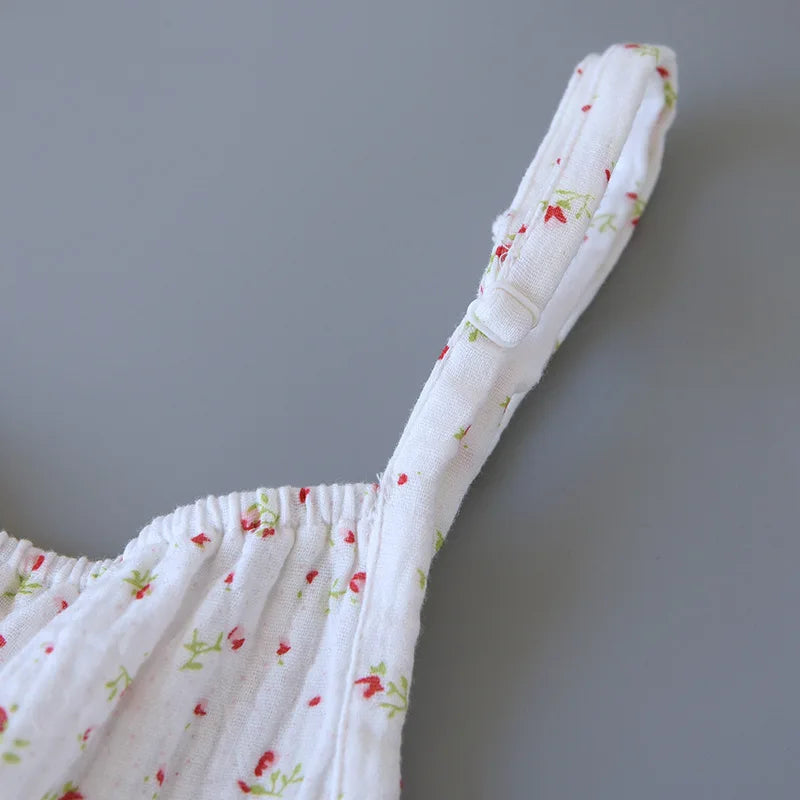 Fdfklak Gauze Cotton Sexy Lingerie Pajamas Set 2 Piece Summer Pyjamas Sleeveless SleepTops And Shorts Sleepwear Suit