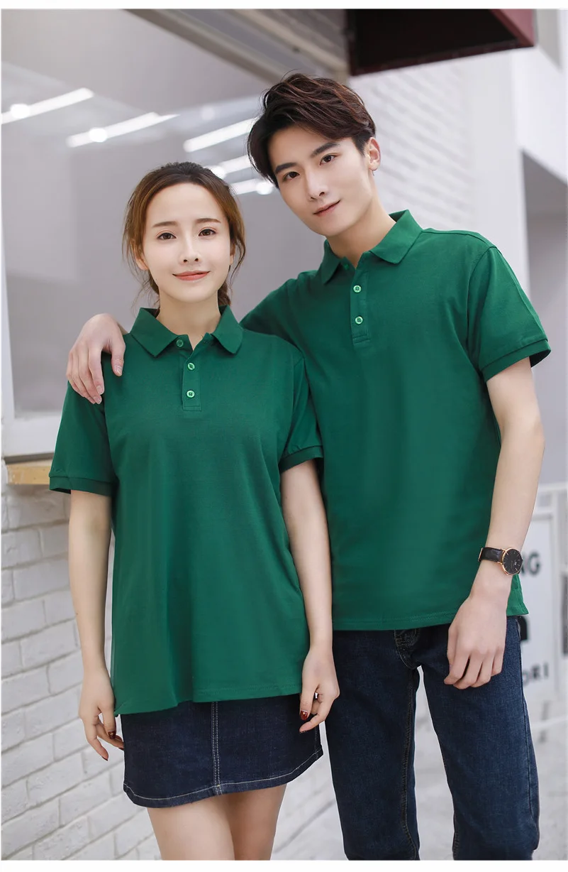 Women's 100% Combed Cotton Pure Cotton Short-sleeved Polo Shirt Custom Printed Embroidery Lgoo Solid Color Breathable Polo Shirt