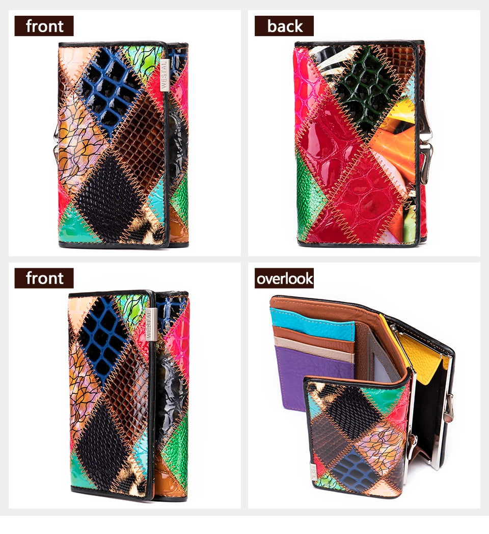 WESTAL Women's Wallet Female Wallet Genuine Leather Purse For Women Crocodile Pattern Design Luxury Brand Lady Clutch Female