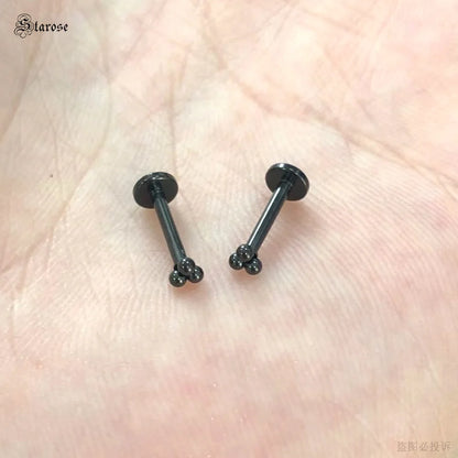 Starose 1Pair 1.2x6/8mm Bar Mini Ball Nose Stud Labret Lip Ring Helix Piercing Nostril Conch Tragus Earrings Pircing Ear Jewelry