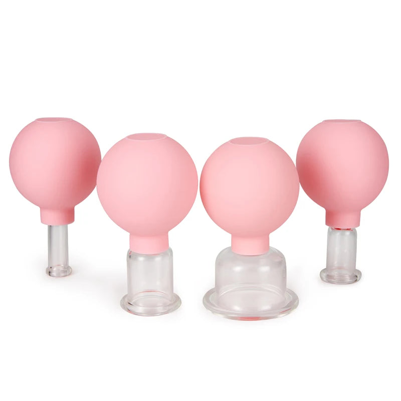 Face Massager Vacuum Cupping Cups Rubber Head Glass Cup Face Skin Care Anti Wrinkle Face Cupping for Beauty Face Care Tool
