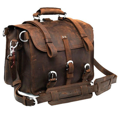 Vintage Crazy horse Genuine Leather Men Travel Bags Luggage Travel Bag Leather Men Duffle Bag Large Men Weekend Bag Overnight Brown