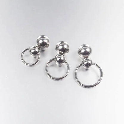 SaYao 2 Pieces Big Stainless Steel Captive Hoop Rings BCR Eyebrow Tragus Ear Piercing Nose Closure Nipple PA Ring Body Jewelry 1.2x8mm