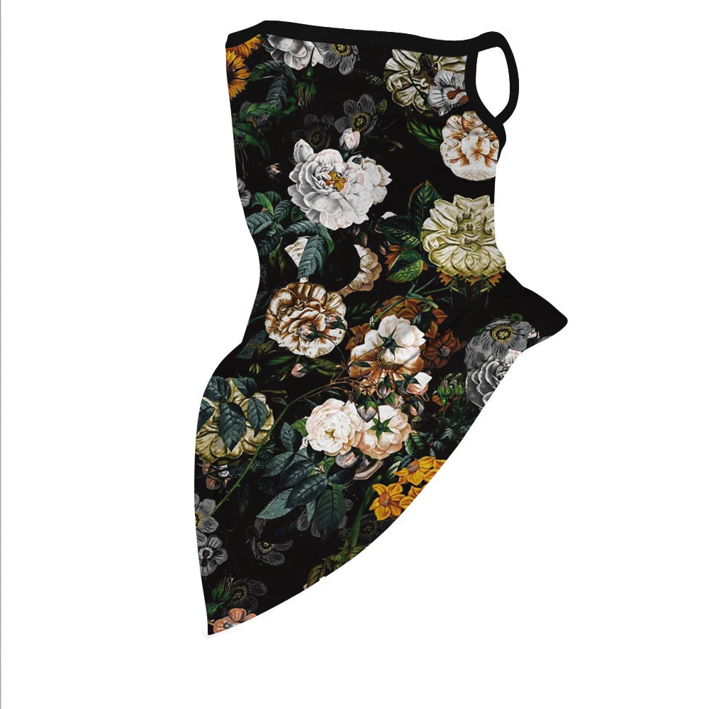 1PC Floral Print Multi-Function Scarf Neck Cover Face Mask Cycling Balaclava Bandana Scarf Cap Headwear Outdoor Sport Accessory