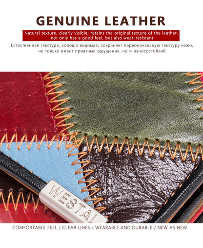 WESTAL Women's Wallet Female Wallet Genuine Leather Purse For Women Crocodile Pattern Design Luxury Brand Lady Clutch Female