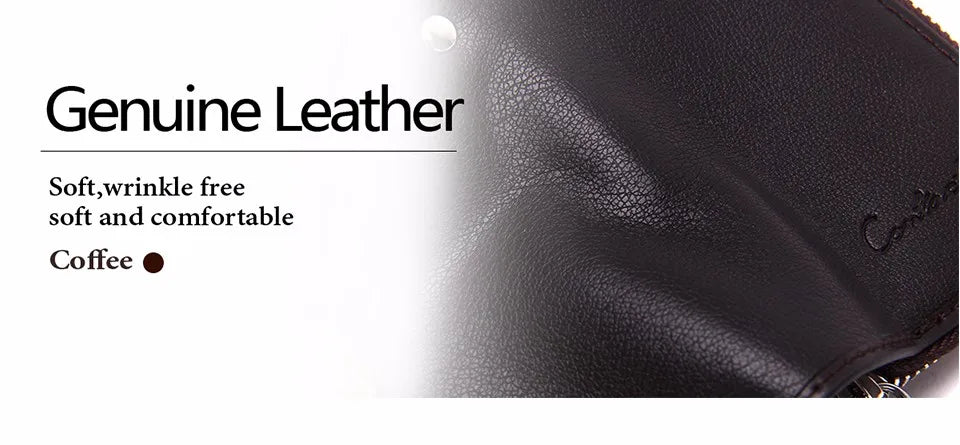 CONTACT'S Classic New Double Zip Men's Genuine Cow Leather Car Key Holder Multifunction Housekeeper High Class Motor Key Case
