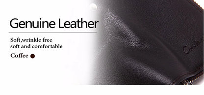 CONTACT'S Classic New Double Zip Men's Genuine Cow Leather Car Key Holder Multifunction Housekeeper High Class Motor Key Case