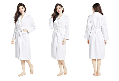 Home Bathrobe 100% Cotton pink Toweling Terry Robe Unisex lovers Soft Bath Robe Men And Women Nightrobe Sleepwear Casual 2024