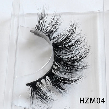 Dropshipping 15-18mm 3D Resuable Dramatic Wispy Mink Fake Eyelashes Makeup Strip False Lashes With Free Eyelash Packaging Boxes HZM04 MIX