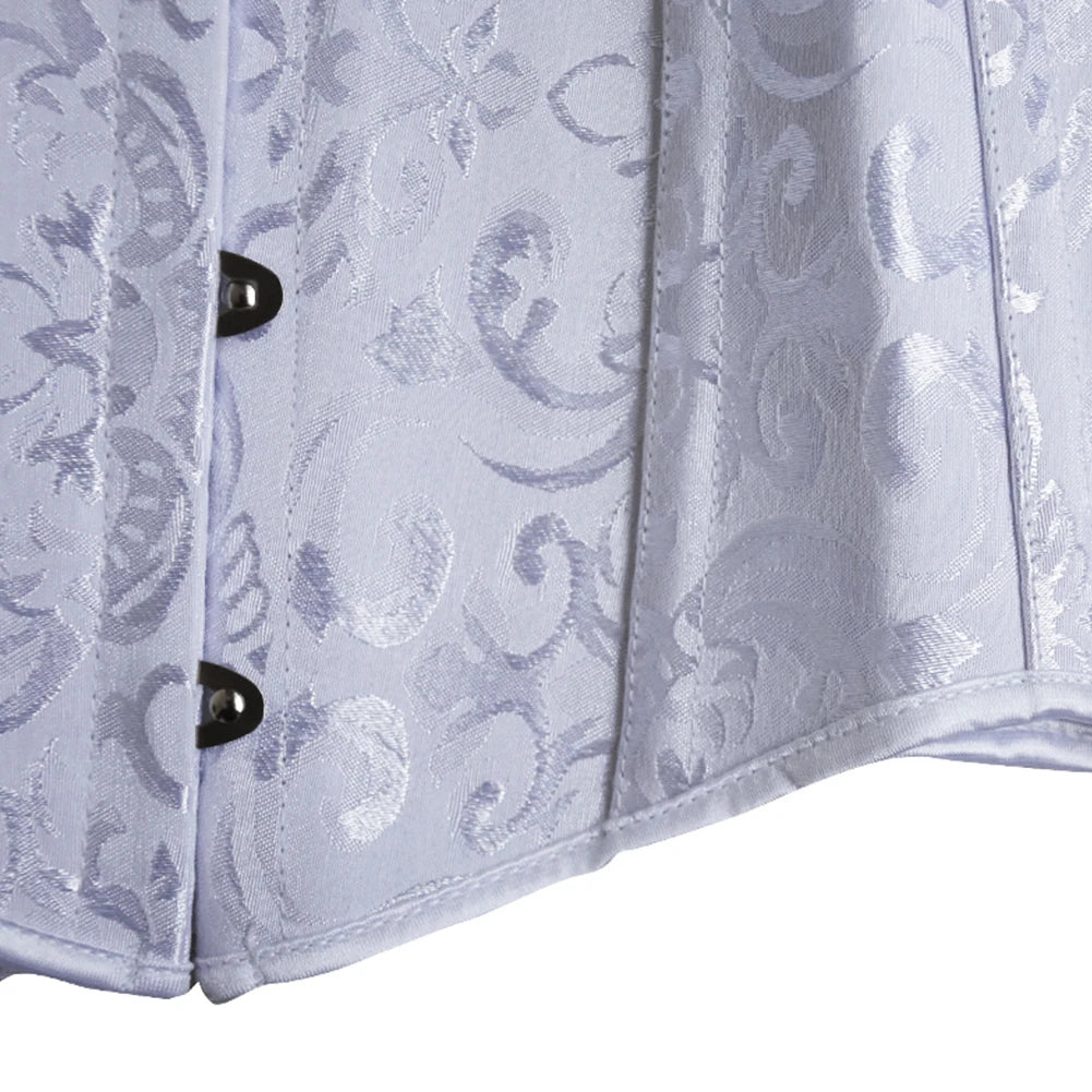 White Long Corset Women Steampunk Corset Waist Trainer Punk Goth Korsett Bodice Lingerie Modeling Strap Steel Boned Belt Corsets