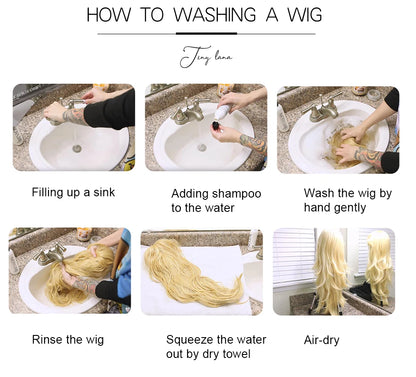 13x6 Lace Front Wig Blonde Wave Synthetic Wigs for Women Daily Party Cosplay Use Heat Resistant Fiber Hair