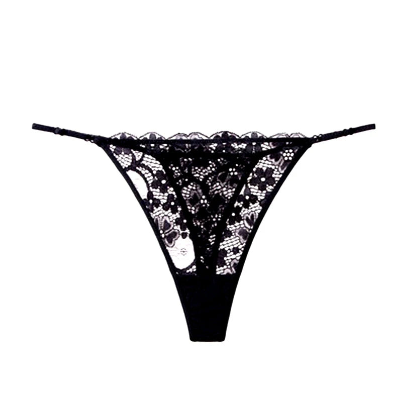 Women's Panties Sexy Lace Thong G-Strings Female Low Waist Underwear Panty French Style Erotic Lingerie Hollow Out Underpants