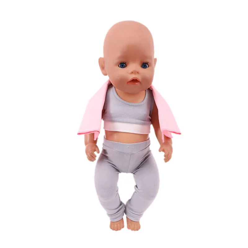 Ballet Yoga Training Suit Pajamas For American 18 Inch Girl Doll Clothes Accesories 43 cm Born Baby Items Our Generation Nenuco Badiee Stylez