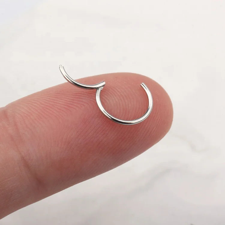 Right Grand Hypoallergenic Nose Rings ASTM F136 Titanium Septum Jewelry Hinged Segment Ring Body Piercing Nose Hoop Lip Rings