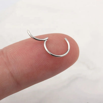 Right Grand ASTM F136 Titanium Hinged Hoop Nose Rings 20G 18G 16G Septum Ring Body Piercing Jewelry Helix Cartilage Rook Earring