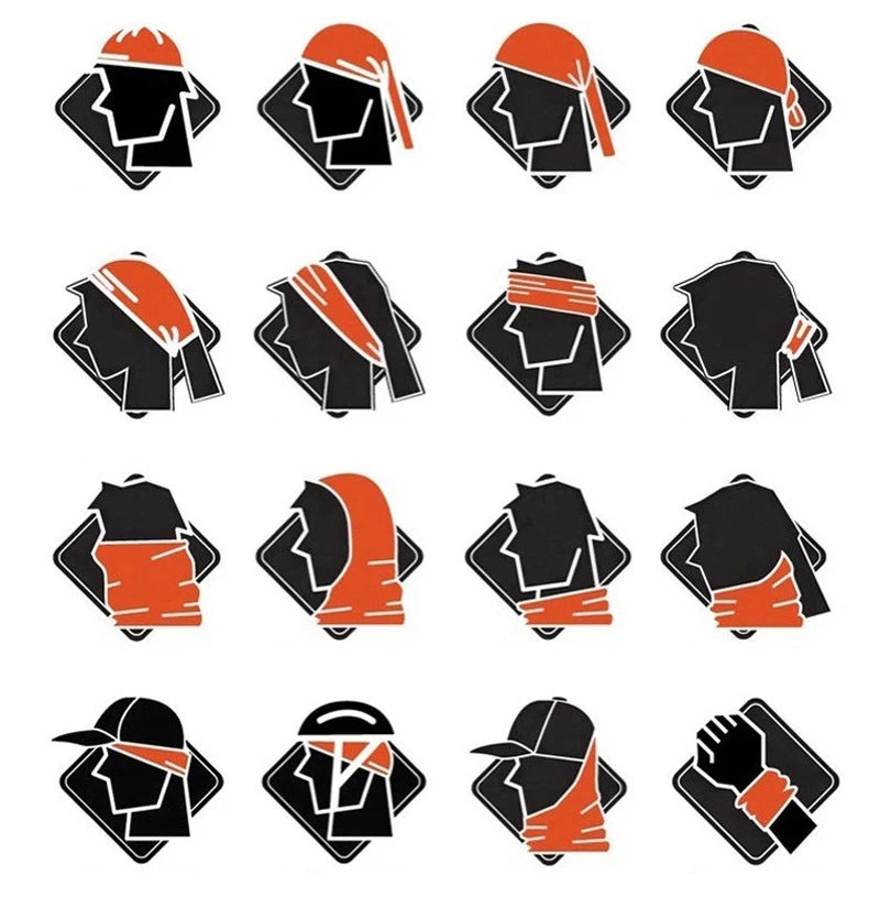 Men Women Windproof Headband Tube Bandana Headscarf Outdoor Cycling Mask Elastic Seamless Scarves Head Face Neck Sunshade Collar