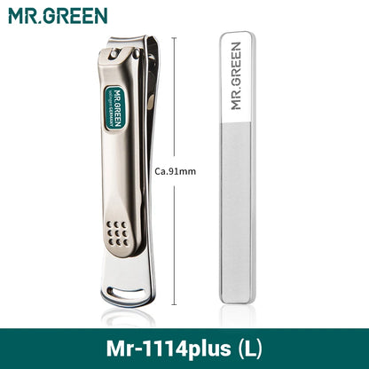 MR.GREEN Nail Clippers Stainless Steel Curved blade Clipper Fingernail Scissors Cutter Manicure tools trimmer with nail files Mr-1114plus