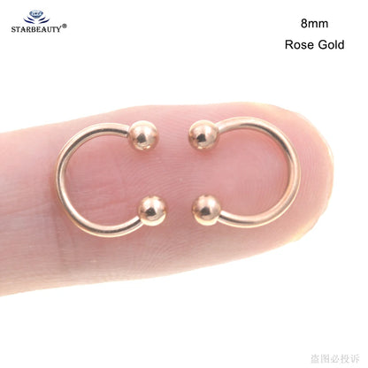 1Pc Moon Ball Smile Piercing Tooth, Labret Nose Ring, Conch Earrings, Nipple Genital Jewelry, Helix Tragus Piercing 1.2x6/8/10mm
